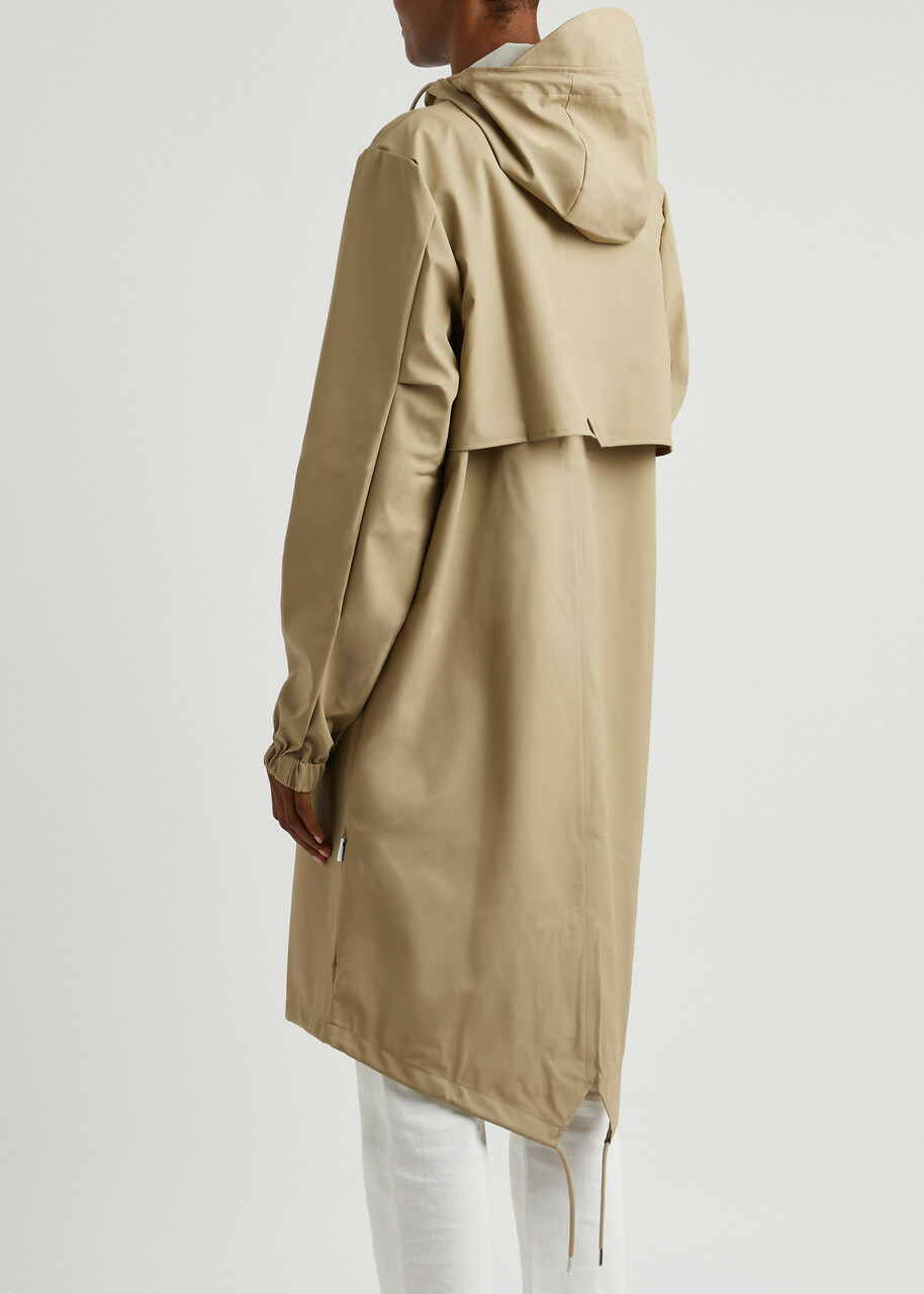 Rains Fishtail Hooded Rubberised Parka Beige
