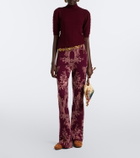 Etro Wool-blend jacquard flared pants
