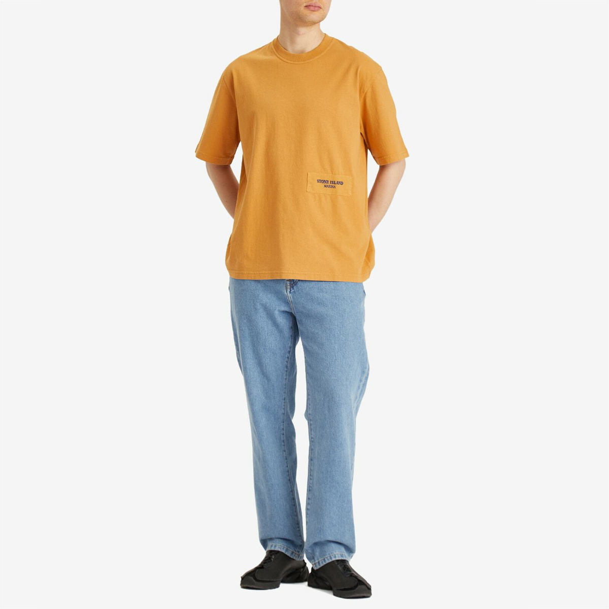 【STONE 】 Marina cotton T-shirt Stone Island Men's Marina Organic Cotton T-Shirt in Apricot