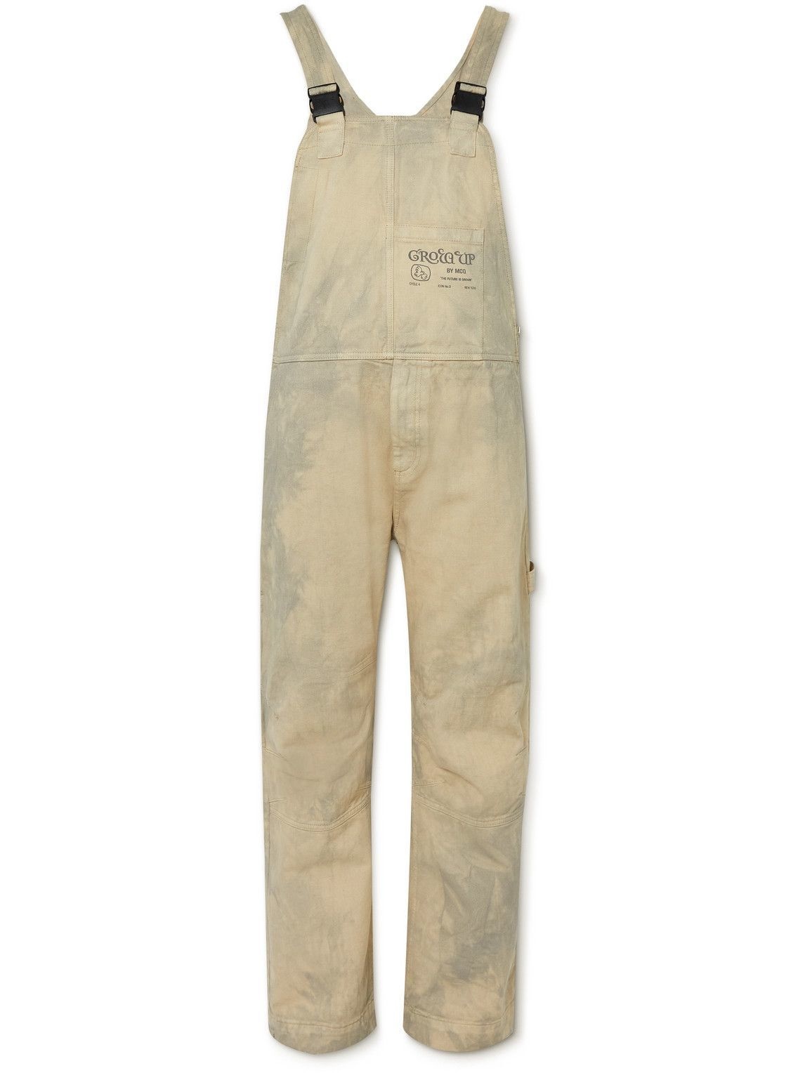 Photo: MCQ - Wide-Leg Tie-Dyed Cotton-Twill Dungarees - Neutrals