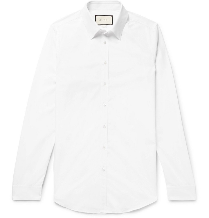 Photo: Gucci - Slim-Fit Cotton-Poplin Shirt - Men - White