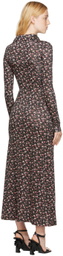 Palm Angels Black Floral Print Maxi Dress