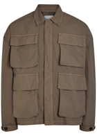 Mki Miyuki Zoku Crinkled Nylon Overshirt Khaki