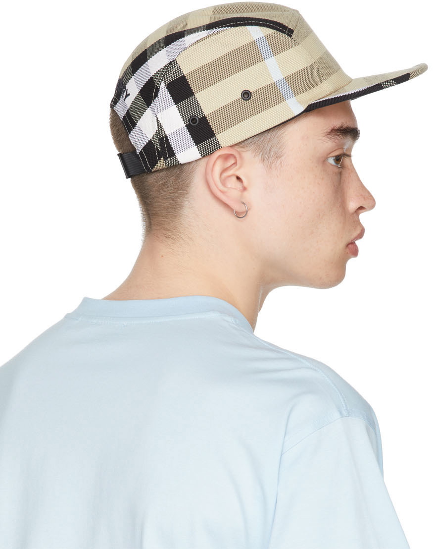 Burberry Leather-trimmed Logo-jacquard Denim Baseball Cap In New