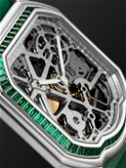 Gerald Charles - Octavio Garcia Maestro 8.0 Squelette Limited Edition 39mm Automatic Stainless Steel, Rubber and Emerald Watch, Ref. No. GC8.0-SQ-A-00-E1517236E