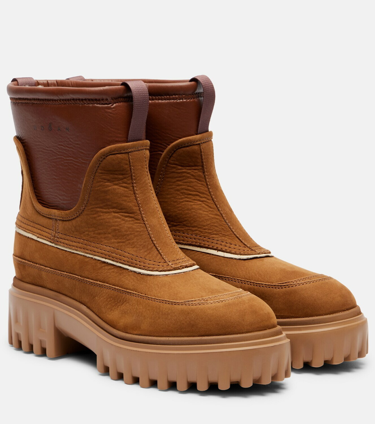 Hogan Shearling-lined leather ankle boots