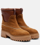 Hogan Shearling-lined leather ankle boots