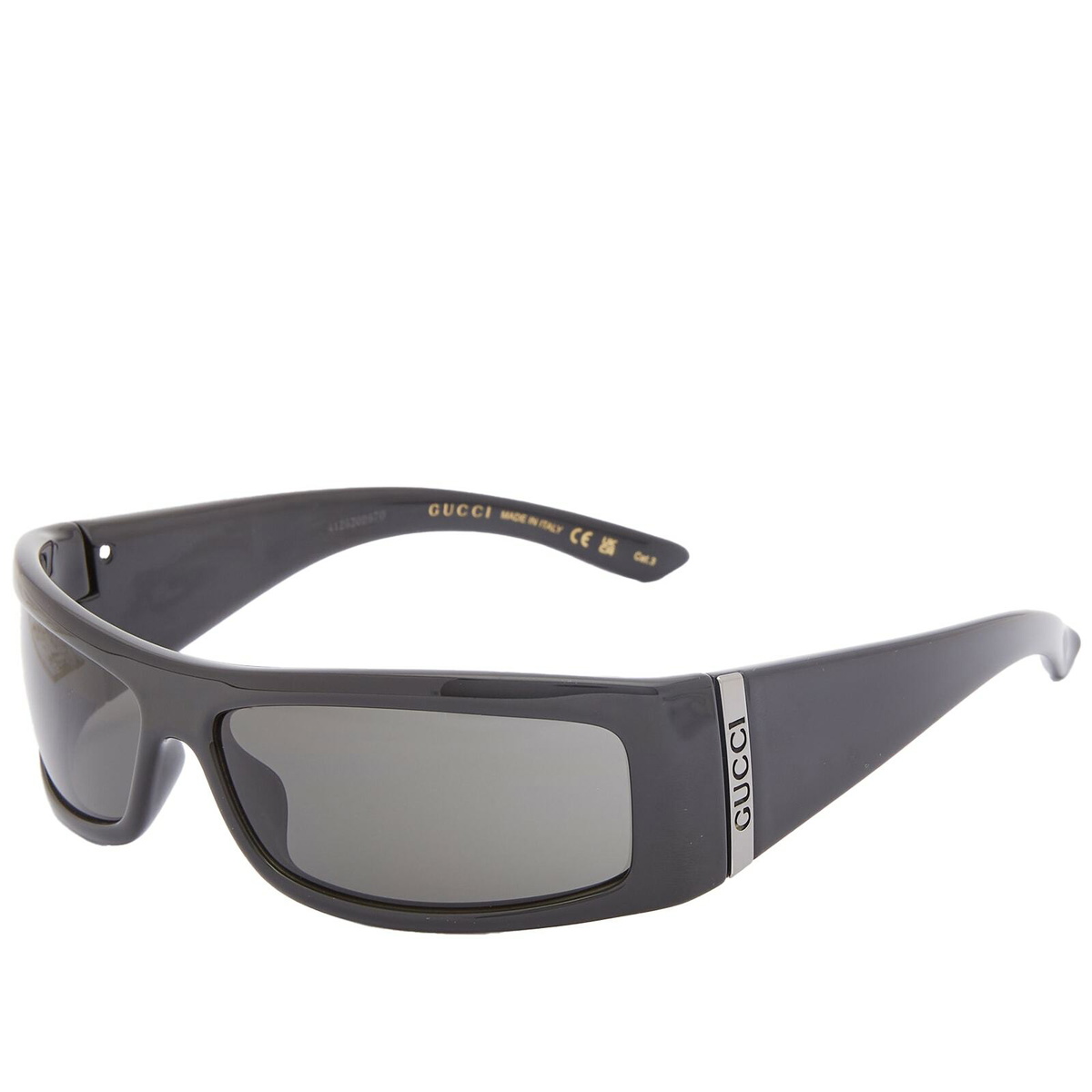 NEW GUCCI SUNGLASSES GUCCI BLACK AND WHITE/GREY EYEWEAR GUCCI | GG1656S 001 | SHIELD SUNGLASSES – Hall of Frames Company main image 4