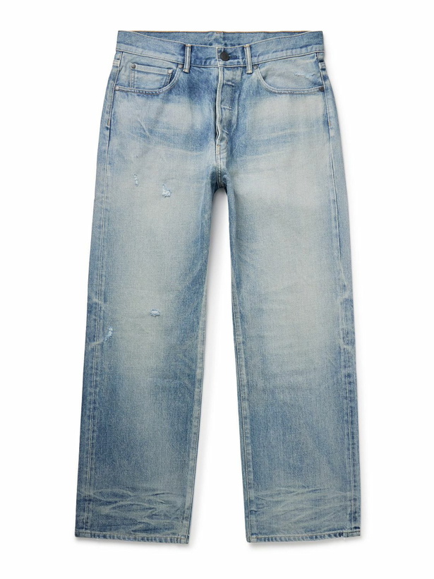 Photo: John Elliott - Wyatt Straight-Leg Distressed Jeans - Blue