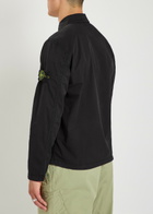 Stone Island Logo-appliquéd Stretch-cotton Overshirt Black