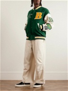 BETTER GIFT SHOP - Roots Gallery and Gift Shop Wool-Blend Felt and Leather Varsity Jacket - Green