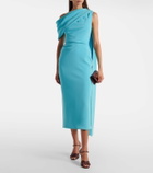 Roksanda Maite caped crêpe midi dress