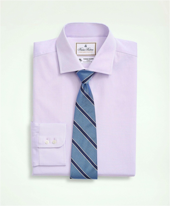 Photo: Brooks Brothers Men's x Thomas Mason Regent Regular-Fit Dress Shirt, Pinpoint English Collar | Pale Lavender