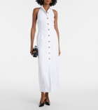 Balmain Open-back buttoned poplin shirt dress