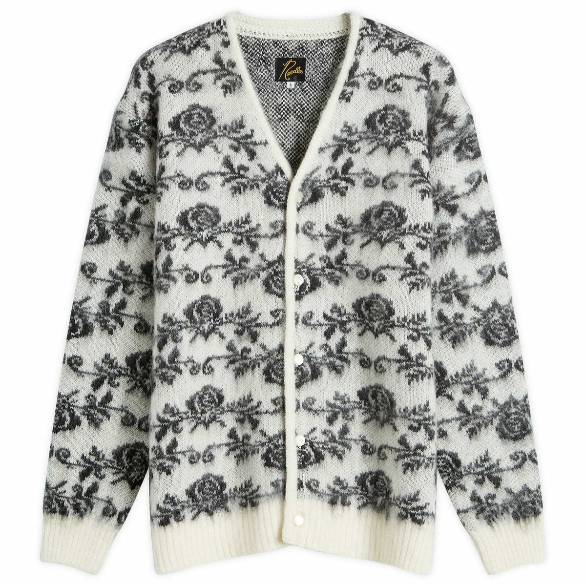 Needles Women's Rose Mohair Cardigan in Ice White Needles