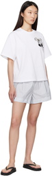 Moncler Blue & White Striped Shorts