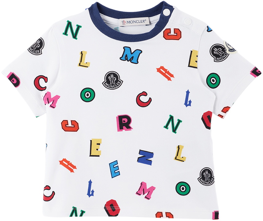 Moncler Enfant Baby White & Navy T-Shirt & Shorts Set