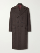 Rubinacci - Double-Breasted Herringbone Virgin Wool Twill Coat - Brown