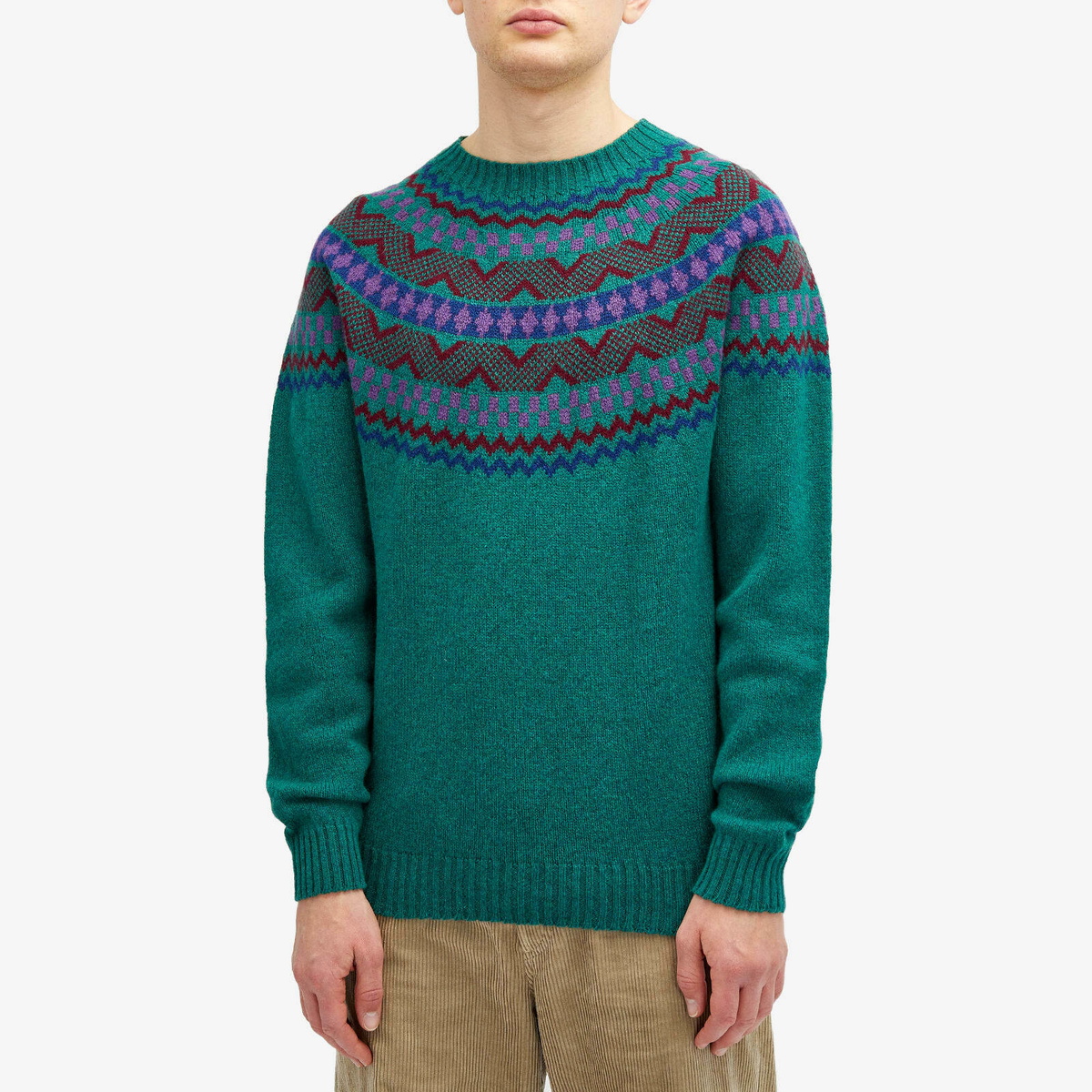 Country Of Origin Men's Soho Fairisle Knit Jumper in Forest