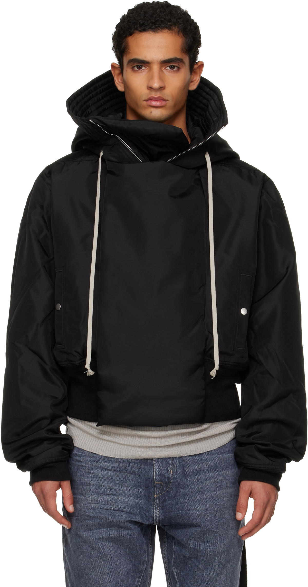 Rick Owens DRKSHDW Black Concordians Cropped Alice Parka Rick
