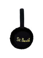 MC2 Saint Barth Woman Black Tricot Earmuffs With Furry Details