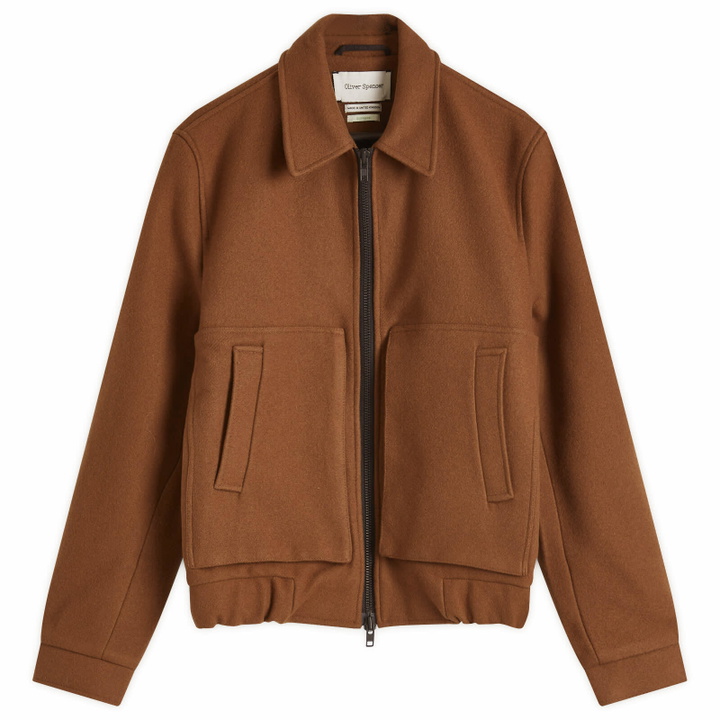 Photo: Oliver Spencer Men's Arlington Bomber Jacket in Tawny Brown