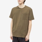 Loewe Men's Debossed Anagram T-Shirt in Dark Khaki