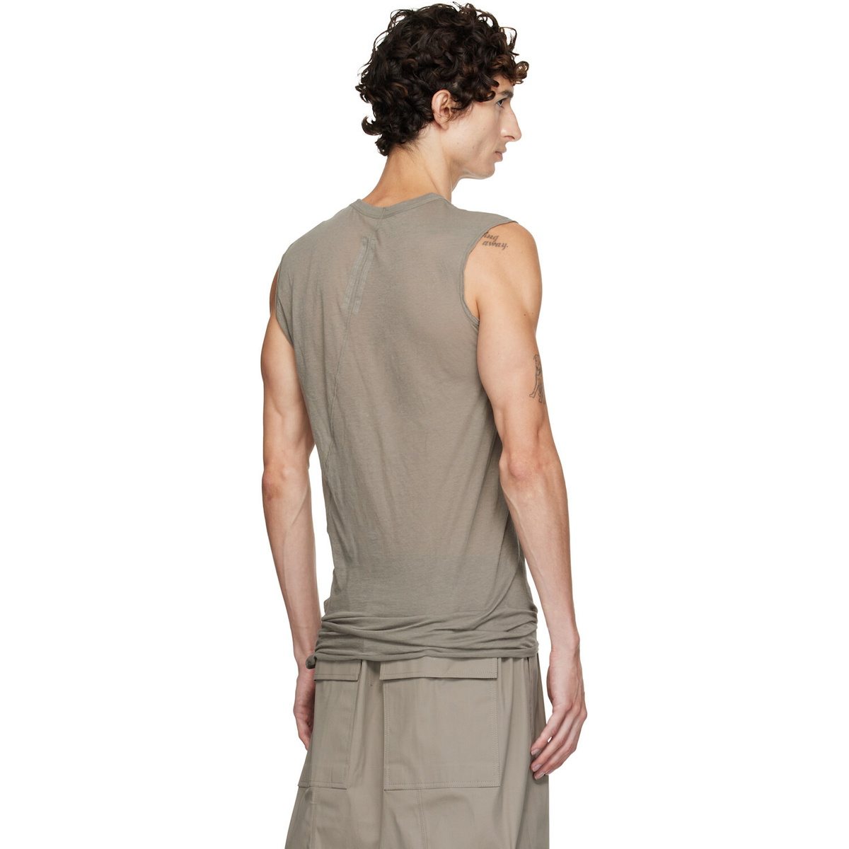 Rick Owens Taupe Tower Basic SL Tank Top