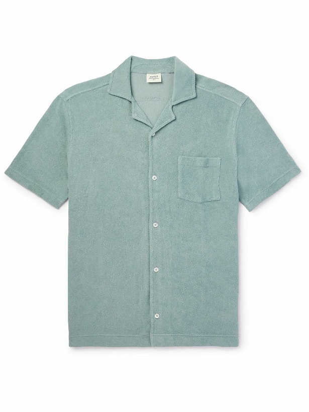 Photo: Hartford - Camp-Collar Garment-Dyed Cotton-Terry Shirt - Green