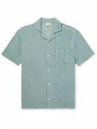 Hartford - Camp-Collar Garment-Dyed Cotton-Terry Shirt - Green