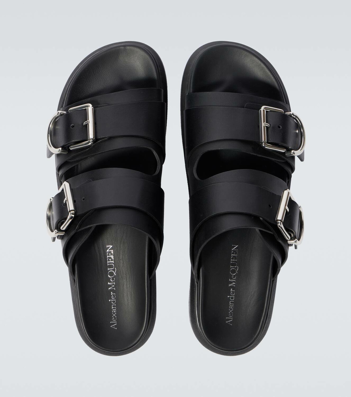 サンダル・ミュール Alexander Mcqueen Mirror-Effect Faux Leather Sandals Alexander McQueen Faux-leather sandals Alexander McQueen