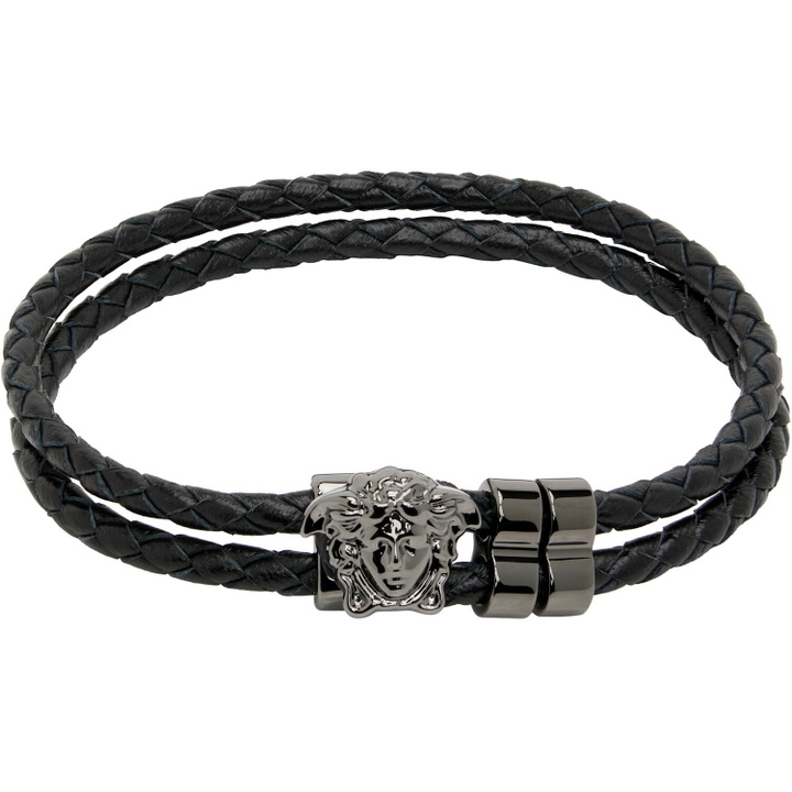 Photo: Versace 'La Medusa' Leather Bracelet