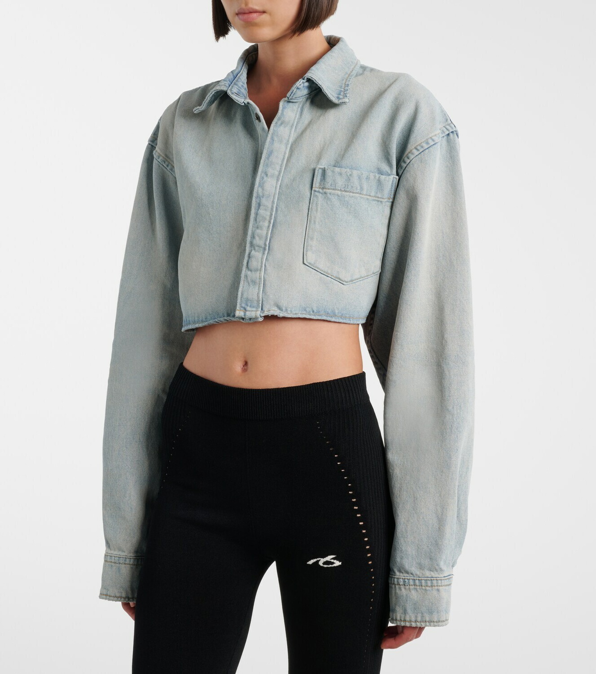 Balenciaga Cropped denim shirt
