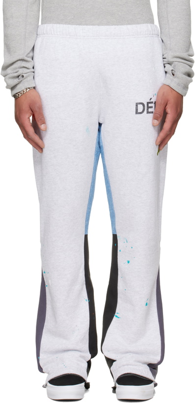 Photo: Gallery Dept. Gray Dépt Logo Painted Flare Sweatpants