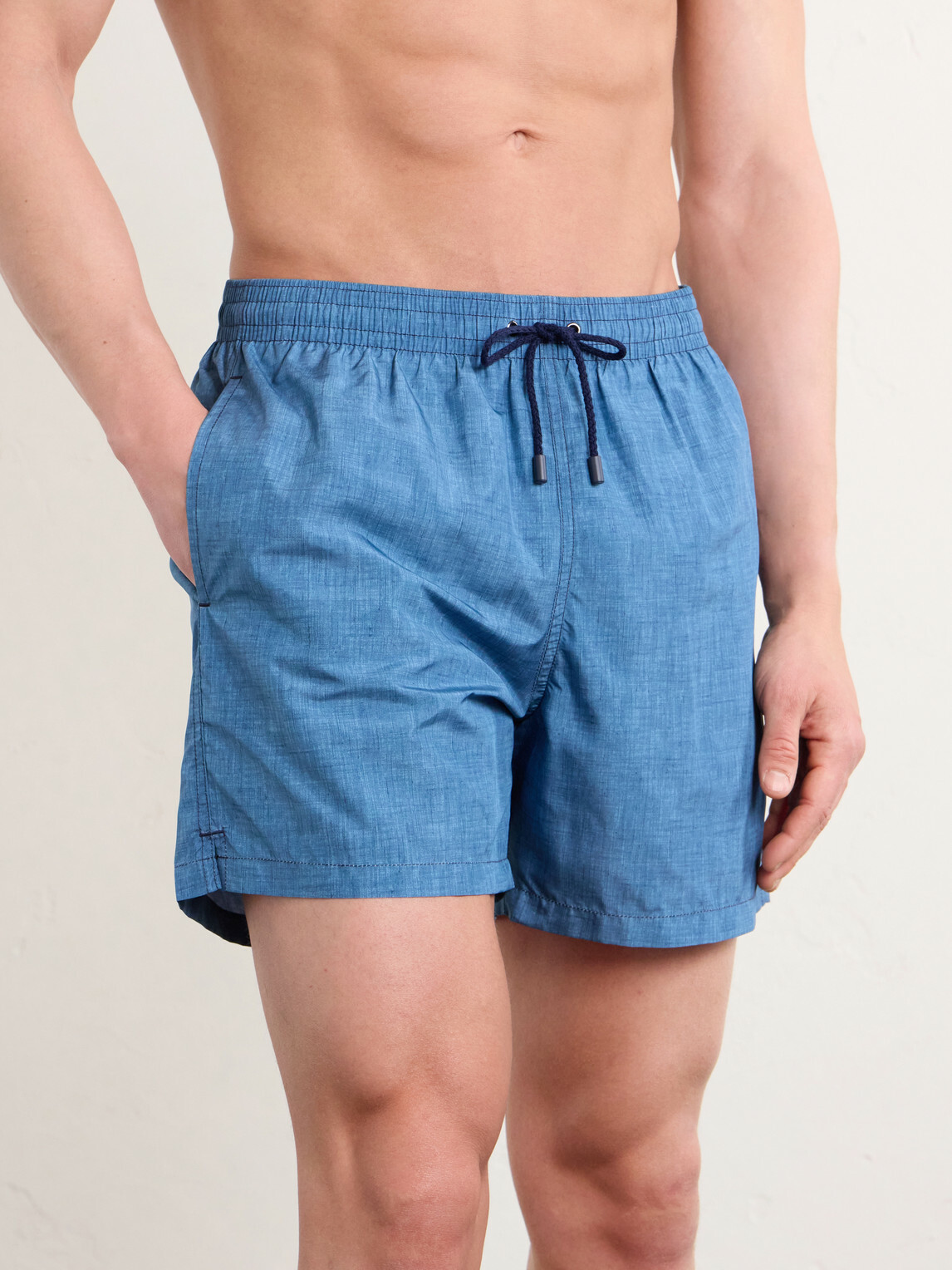 Canali - Straight-Leg Mid-Length Swim Shorts - Blue