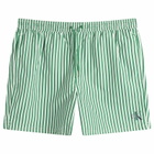 Calvin Klein Men's Medium Drawstring Swim Shorts in Penny Stripe/Mardi Gras Green