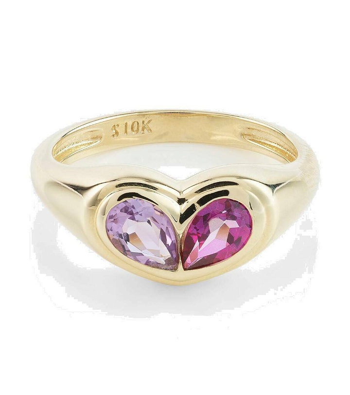 Photo: Stone and Strand Lavender Haze 10kt gold ring with amethyst and topaz