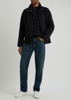 Emporio Armani Wool and Cashmere-blend Coat Navy