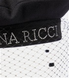 Nina Ricci Embellished wool-blend beret