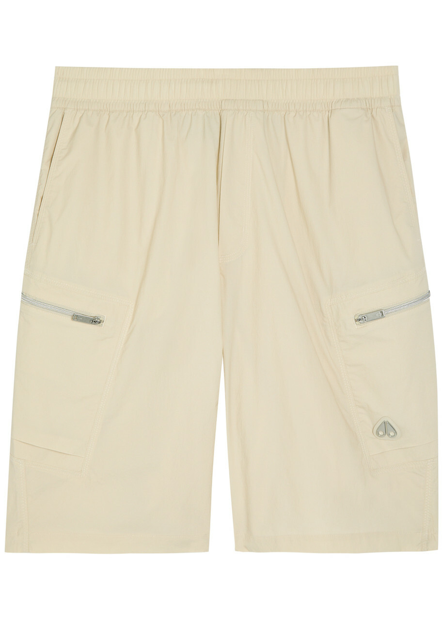 Moose Knuckles Topflight Shell Cargo Shorts Cream