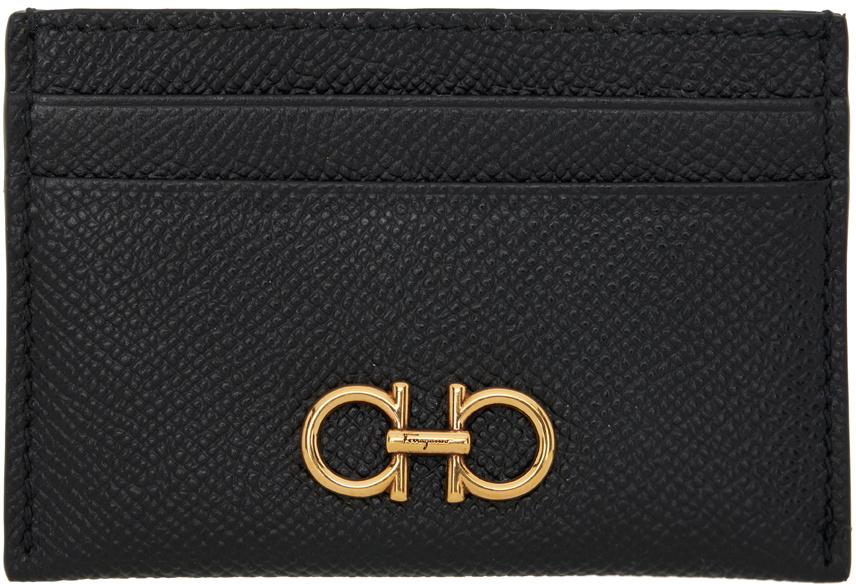 Ferragamo Black Gancini Card Holder