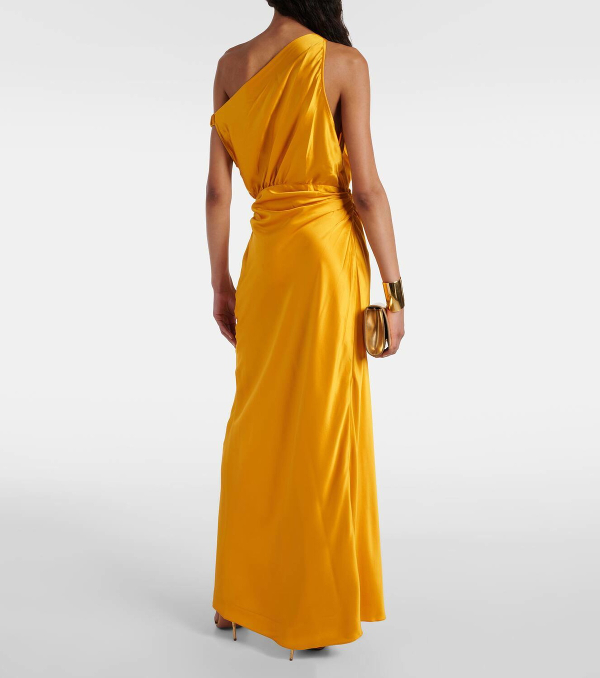 slim fit dress slacks Frontward Wrap Dress in Gold, Gold / S main image 0
