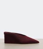 Alaïa Cube calf hair wedge mules