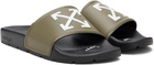 Off-White Black & Khaki Arrow Slides