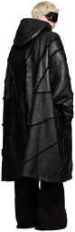Rick Owens Black Jumbo Peter Leather Peacoat