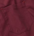 Kiton - Slim-Fit Cotton-Twill Shirt - Burgundy