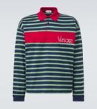 Versace Striped cotton jersey polo shirt
