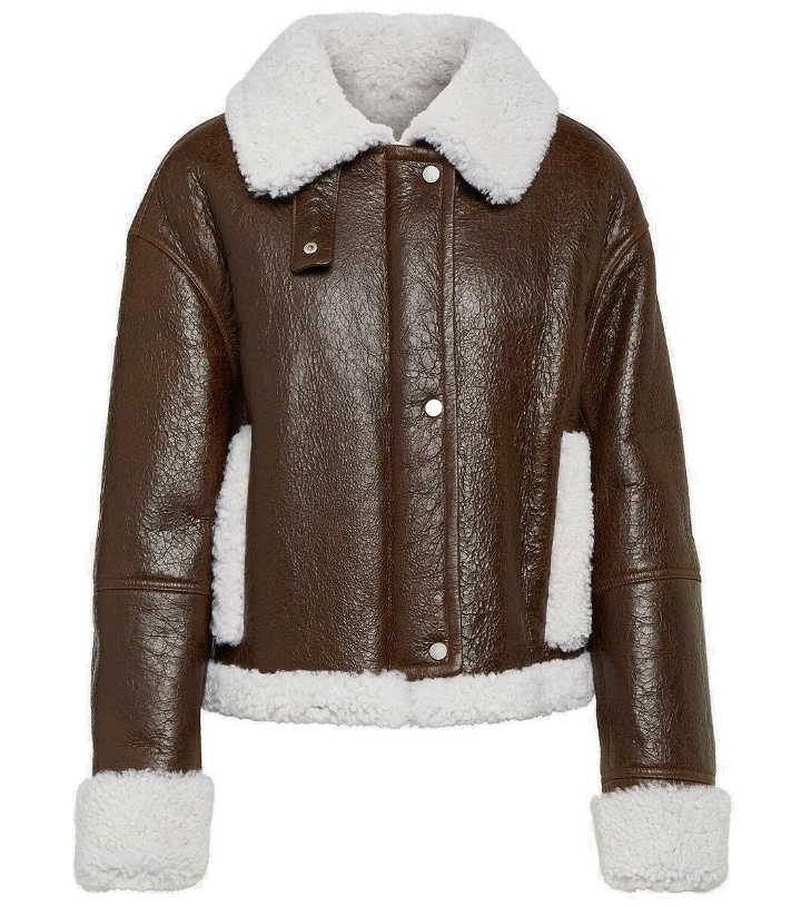 Photo: Yves Salomon Shearling-trimmed leather jacket