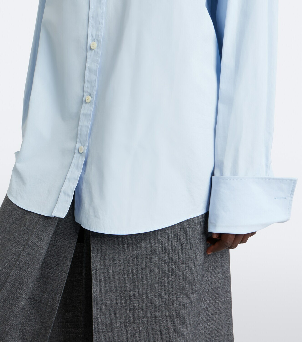 Prada Tie-neck cotton poplin shirt