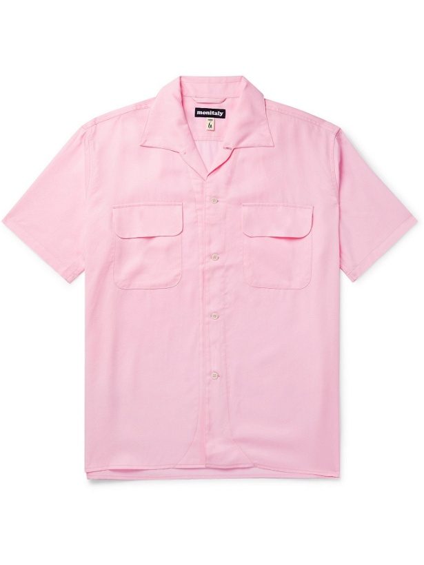 Photo: MONITALY - 50's Milano Convertible-Collar TENCEL Shirt - Pink